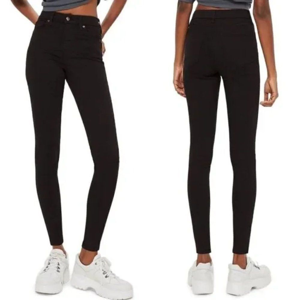 Topshop Moto Jamie High Waisted Skinny Jeans - size 25 in Black